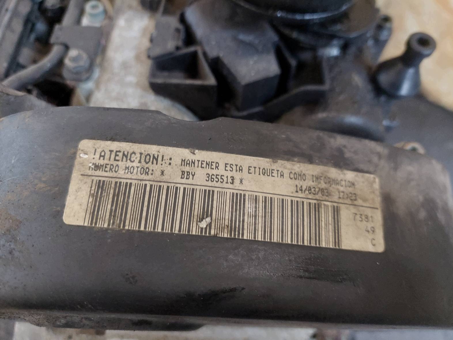 engine petrol SEAT IBIZA III BBY MANUAL 1.4 16V