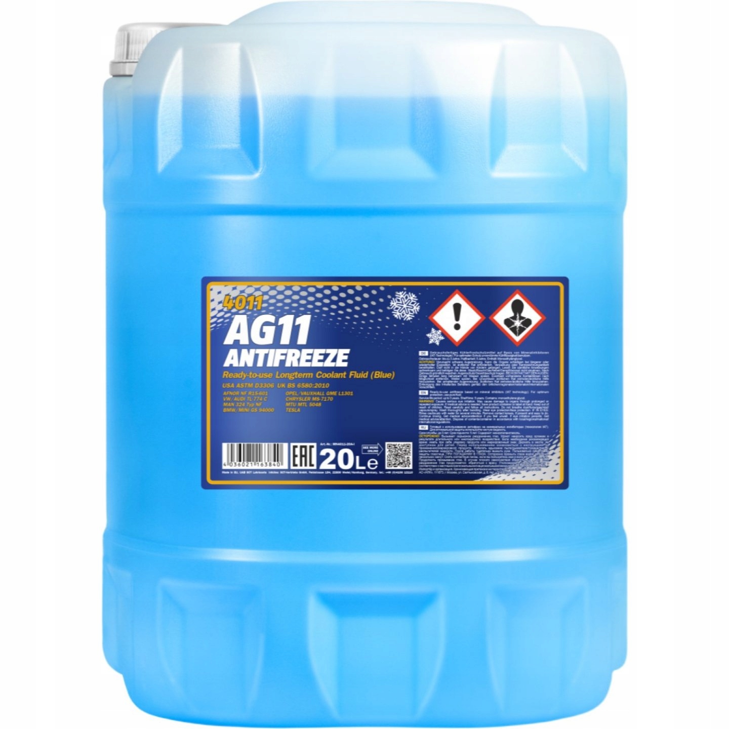 

Płyn Chłodniczy Mannol AG11 -40°C Niebieski 20L