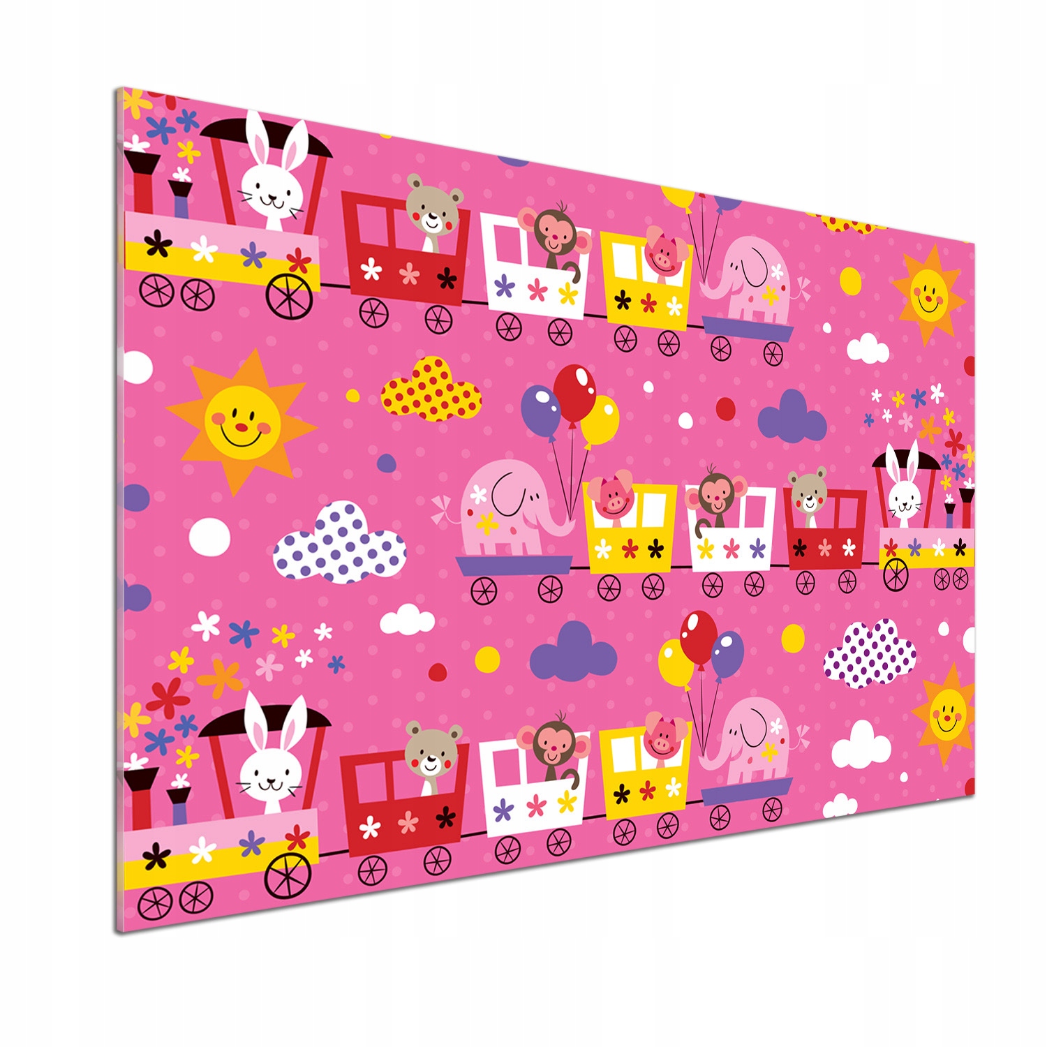 Lacobel panel Zvířata ve vlaku 100 x 70 cm Lepidlo