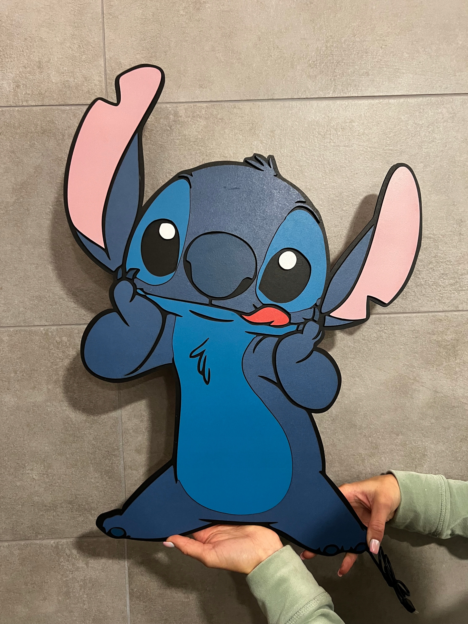 Drevený obraz Stitch Led Nástenná Dekorácia 3D obraz