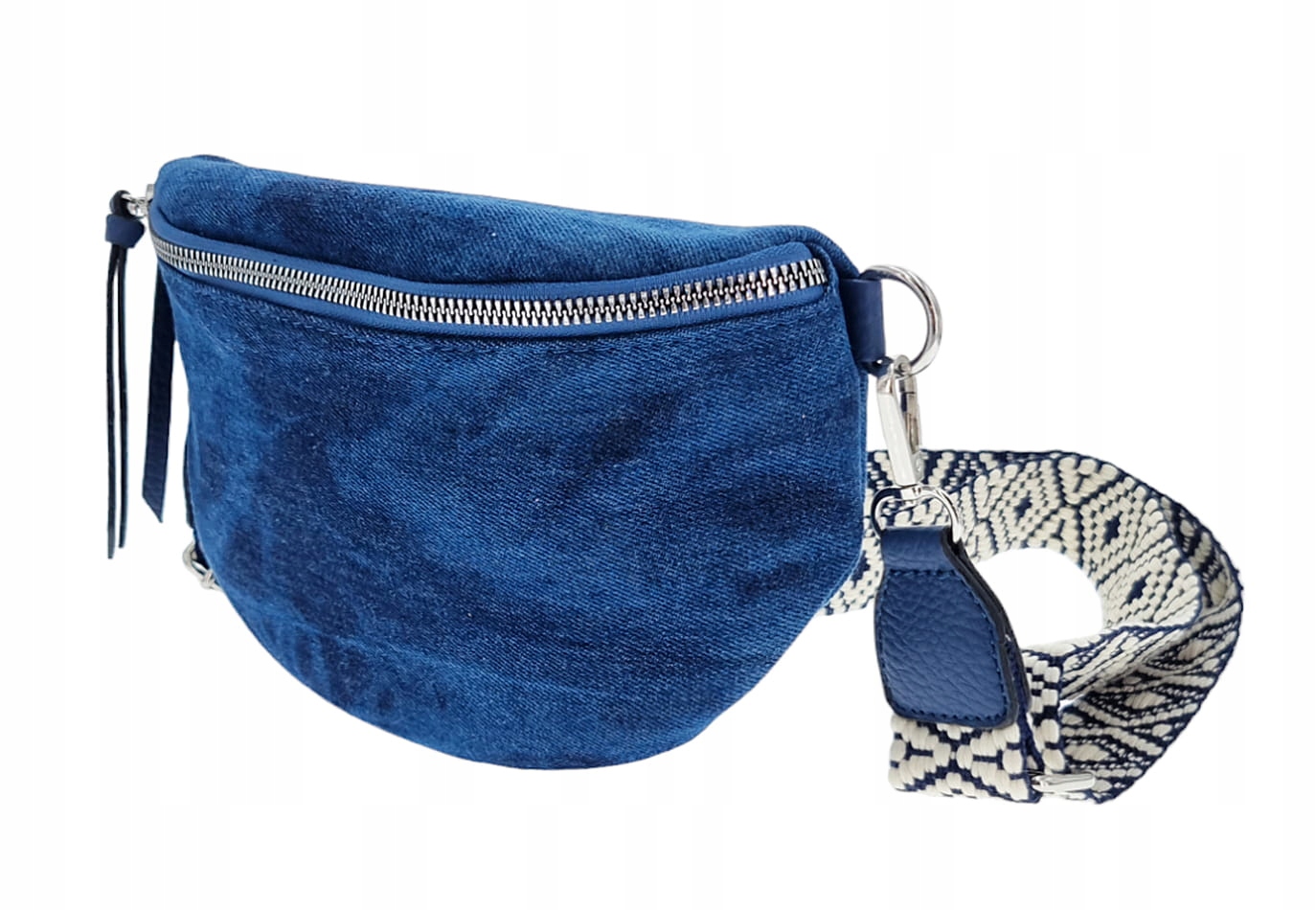 Jeansowa nerka saszetka damska z parcianym paskiem DAVID JONES Płeć kobieta