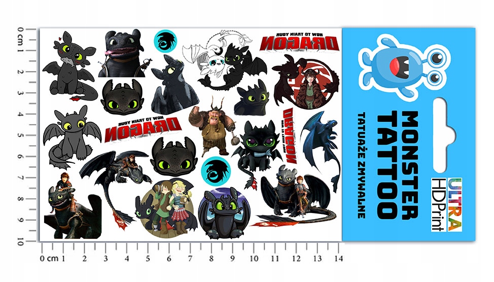 ZESTAW NAKLEJKI + TATUAŻE DLA DZIECI DZIECIĘCE JAK WYTRESOWAĆ SMOKA JAKOŚĆ Marka inny