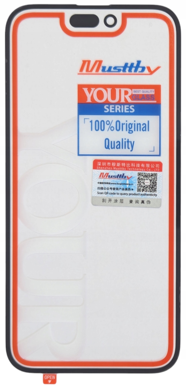 ORYGINAŁ SZYBA SZKŁO WYŚWIETLACZA KLEJ OCA DO IPHONE 14 PRO MAX MUSTTBY Pasuje do marki Apple