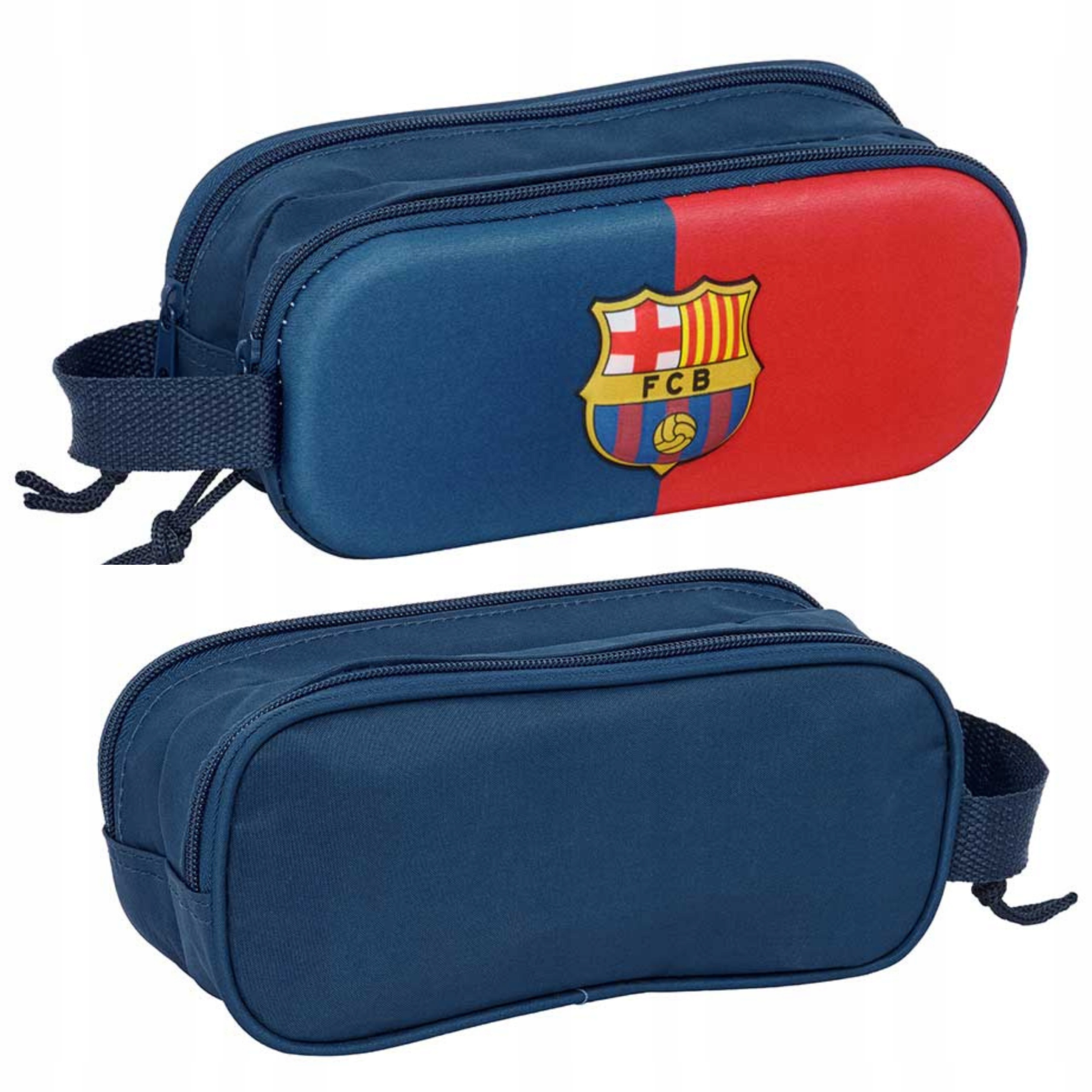 Piórnik Dla Chłopca Fc Barcelona 3D Herb Piłkarski Dwukomorowy Saszetka