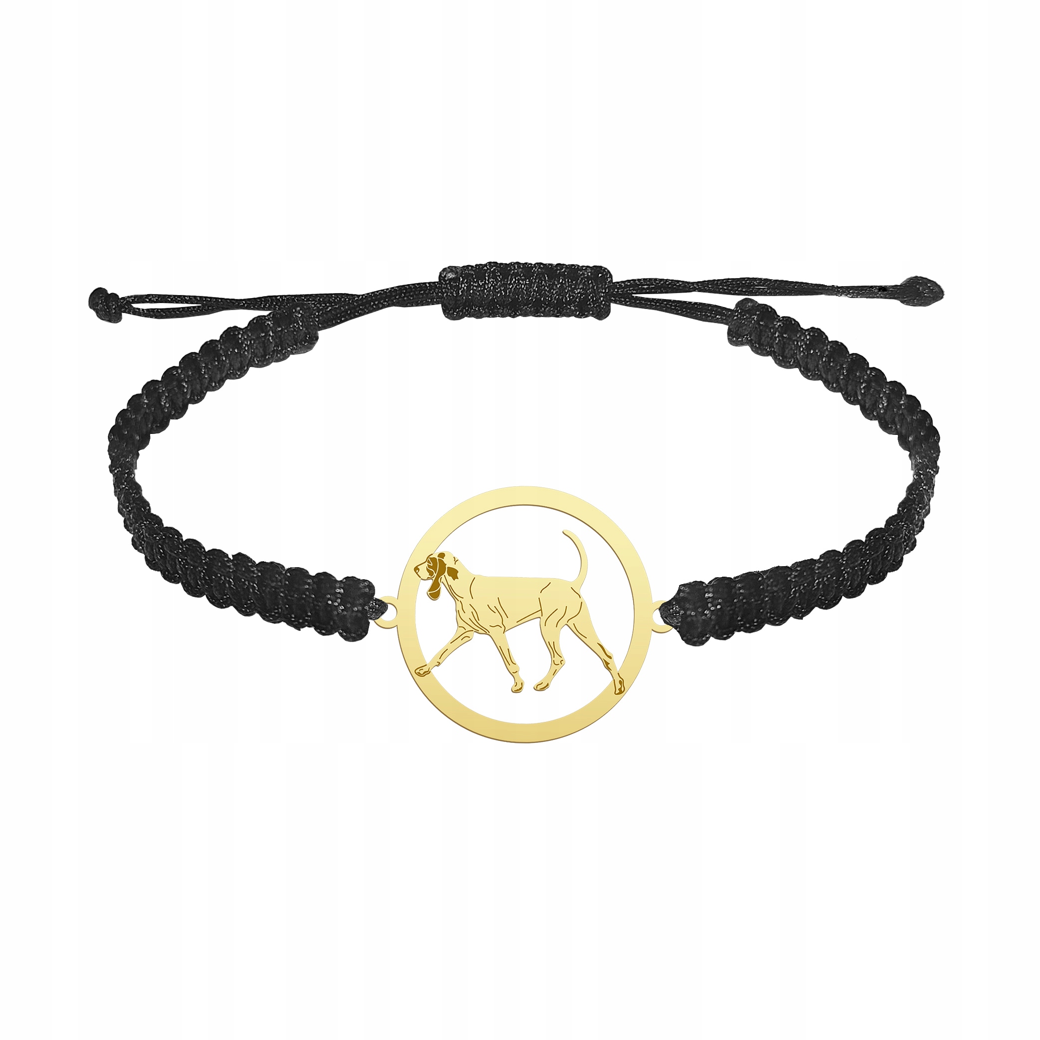Zlatý náramek s porcelánovým psem 925 Makramé Šperky Gravírování Bonus