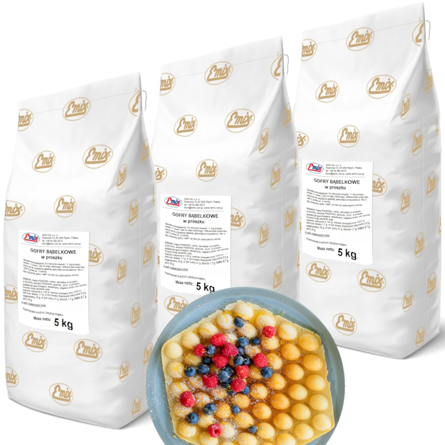 Směs na bublinkové vafle, piškotové těsto Emix 3 x 5 kg směs