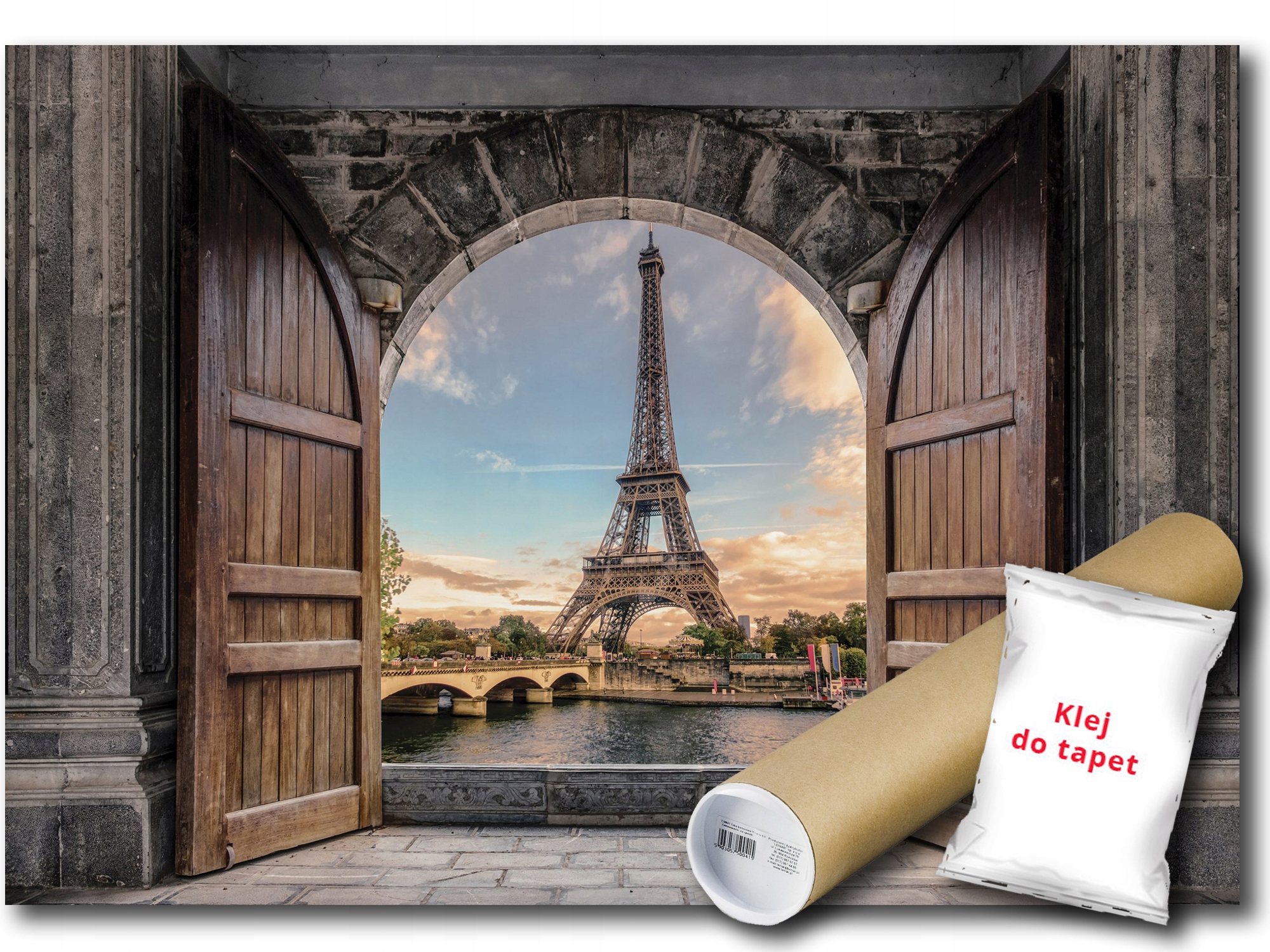 Fototapeta Vliesová Pohled Paříž Dveře 3D 368x254