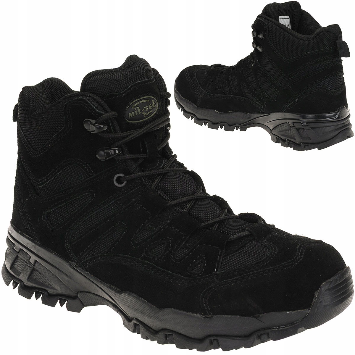 Vojenské trekové boty vysoké kožené Mil-Tec Squad 5" černé 47