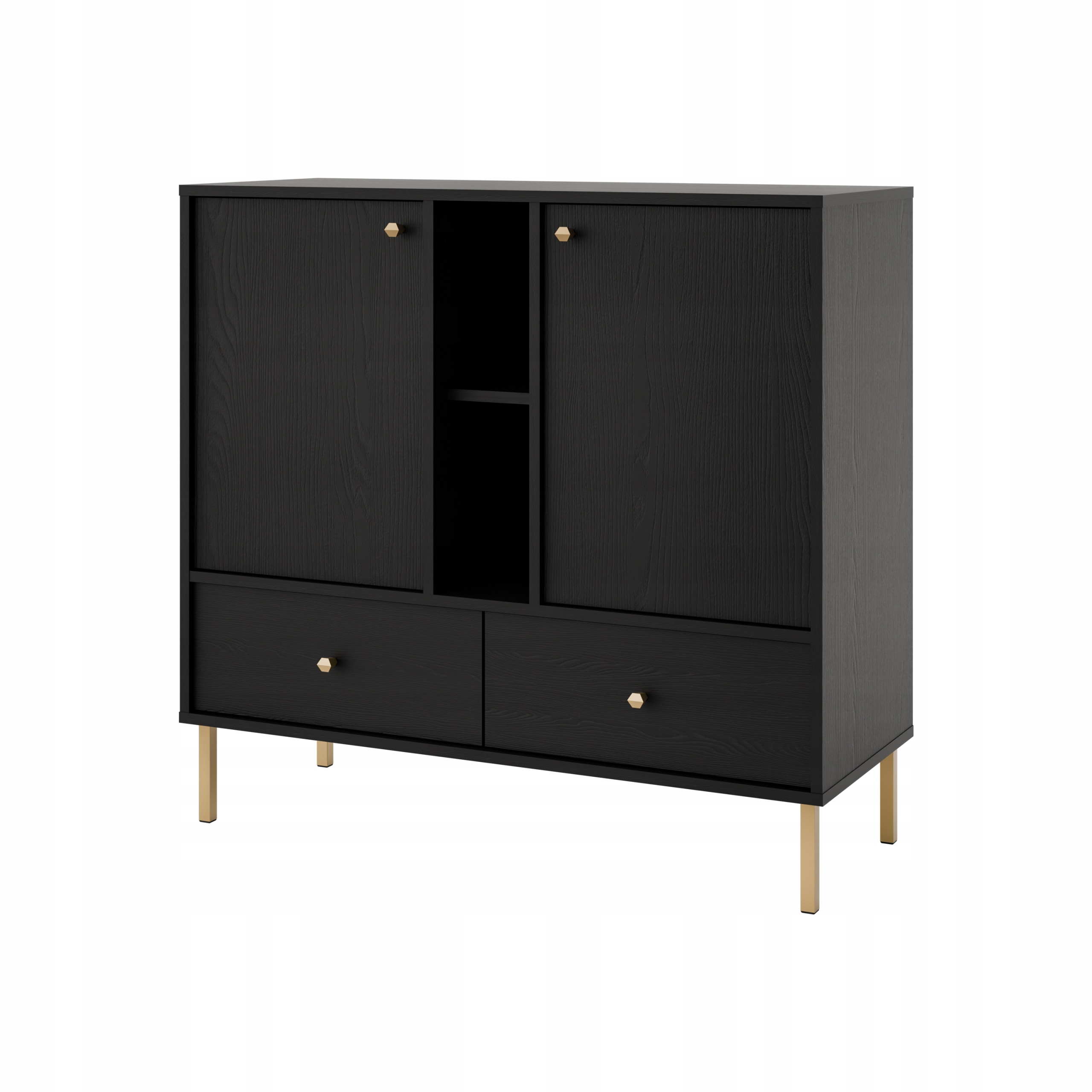Komoda s zásuvkami do obývacího pokoje Sakai 2 2F 2S T825 Černá