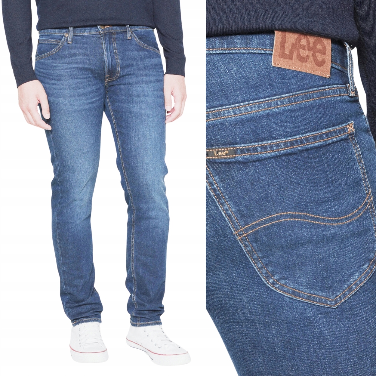 Lee Daren Voyage Džins bez streče, jednoduché tmavé džínové kalhoty W40 L34