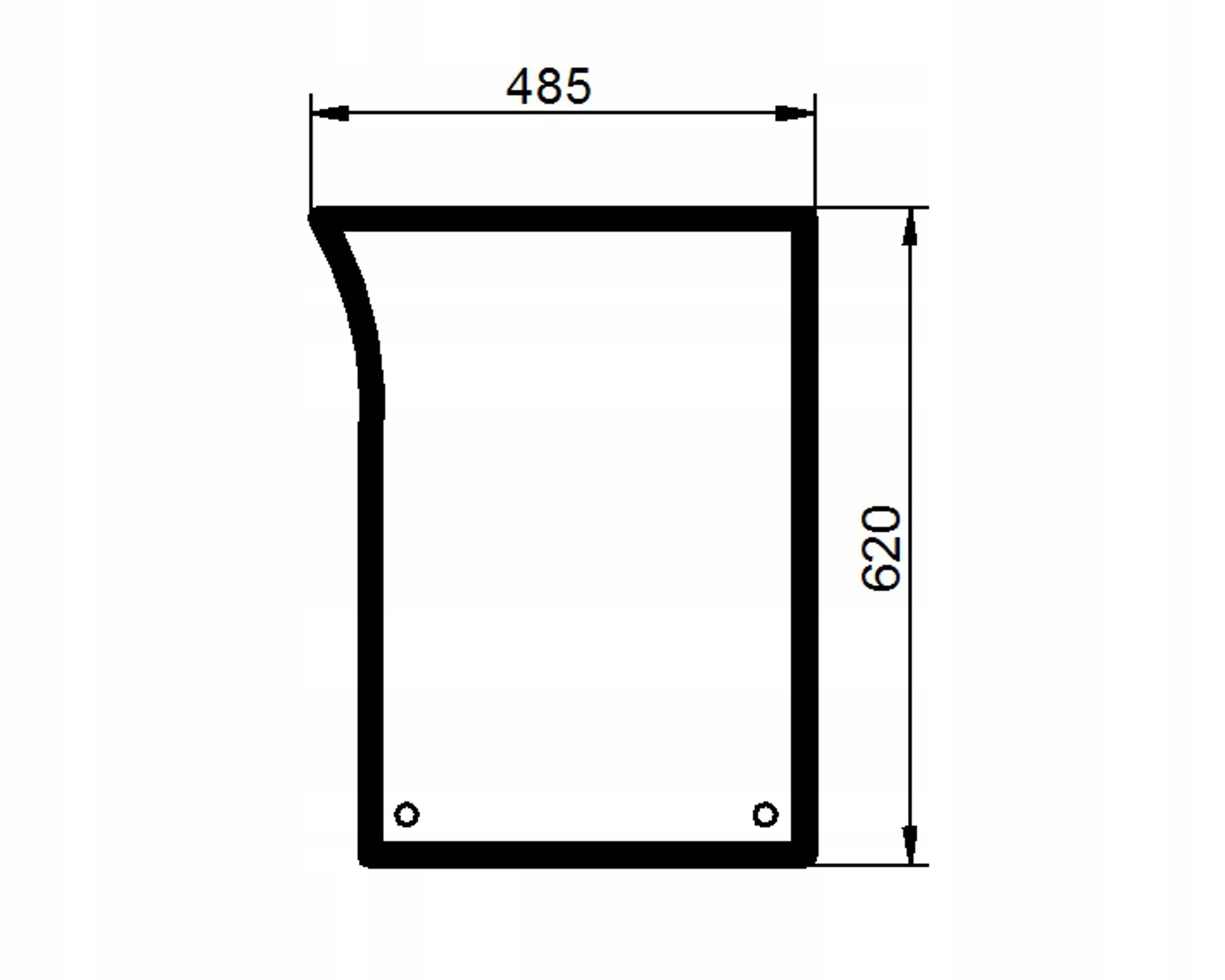 sklo John Deere 7000 přední spodní levé