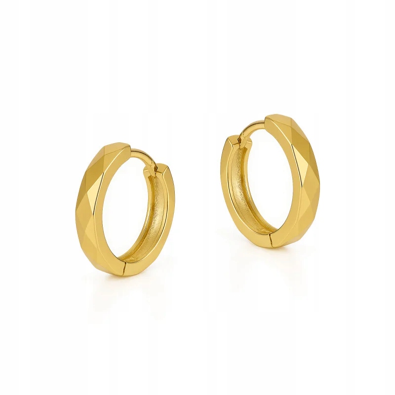 náušnice zlaté pro ženu 585 lesklá gravírovaná kolečka 1.55 g