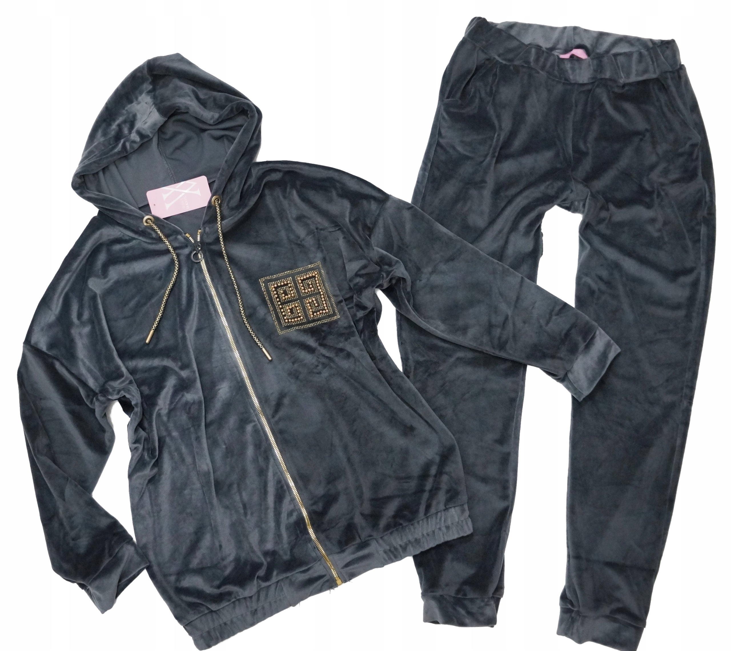 

Modny Welurowy Dres Wawa Komplet Jakość 44 46 48