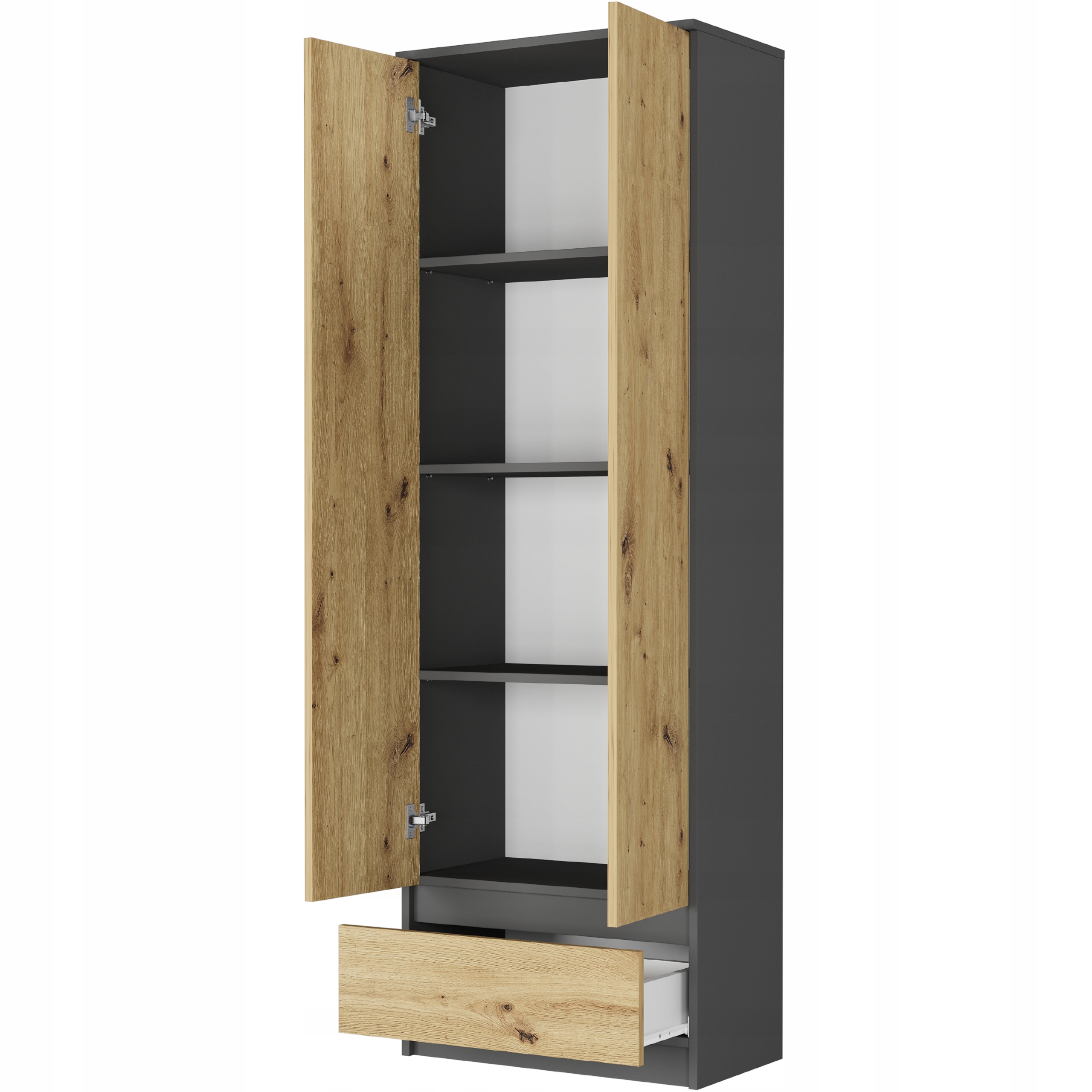 Szafa regał biurowy książki 60cm B-4 ANTRACYT MIX ARTISAN