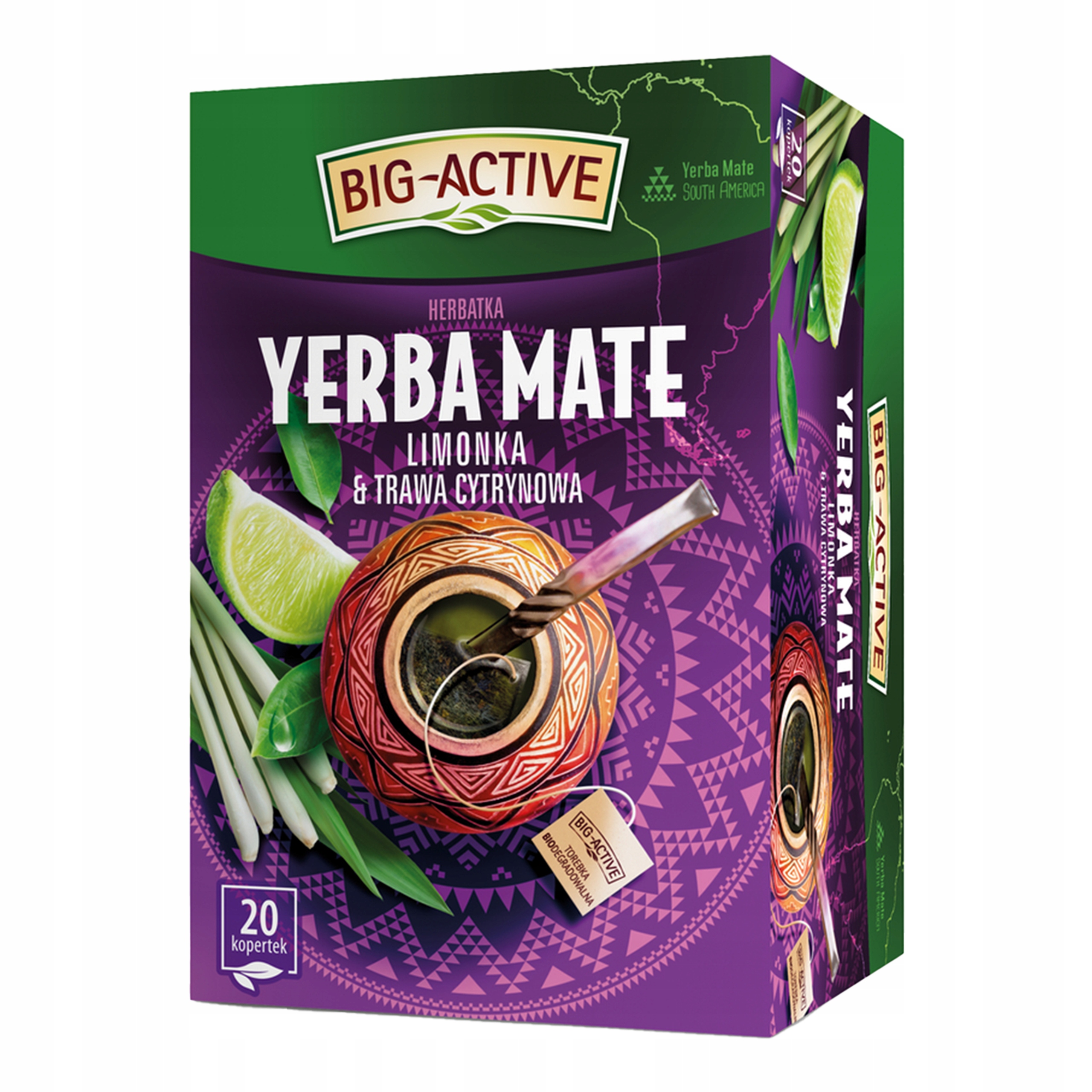 Levně 7x Big-Active Yerba Mate Limetka Tráva Citronová ex20