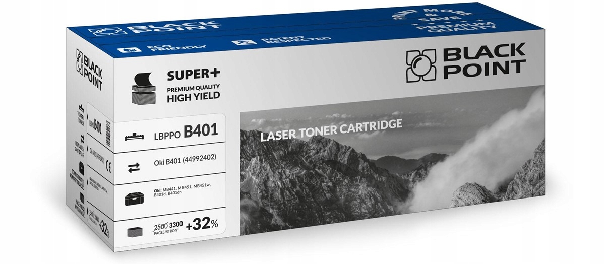 Black Point toner LBPPOB401 zastępuje Oki 44992402, 3300 stron