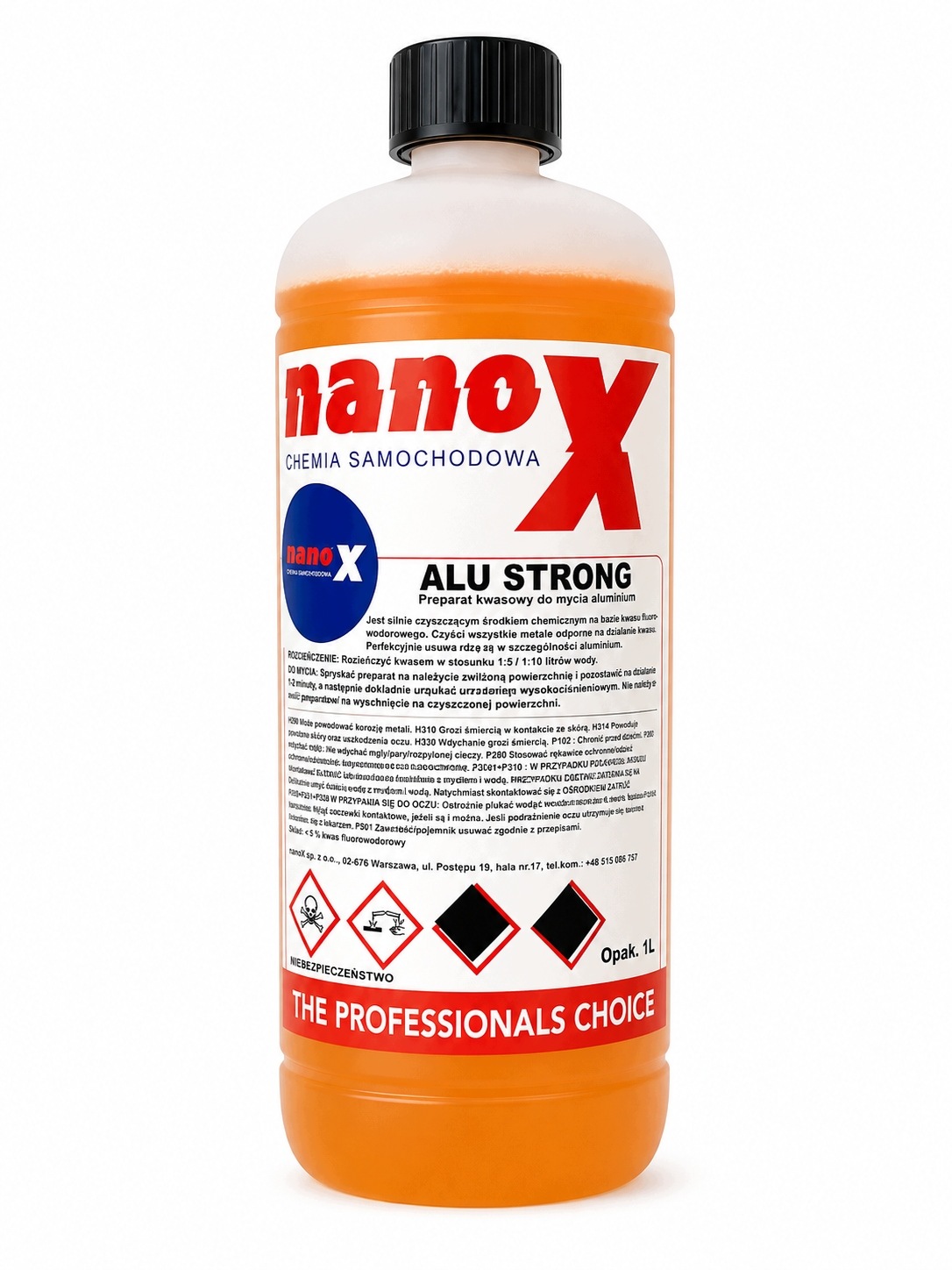 Nanox Alu Strong 1L Silny Preparat do mycia felg i aluminium