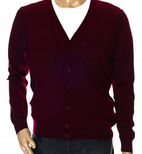 Pánský rozepínací svetr typu kardigan s knoflíky a vlněnou špicí XXL 2XL