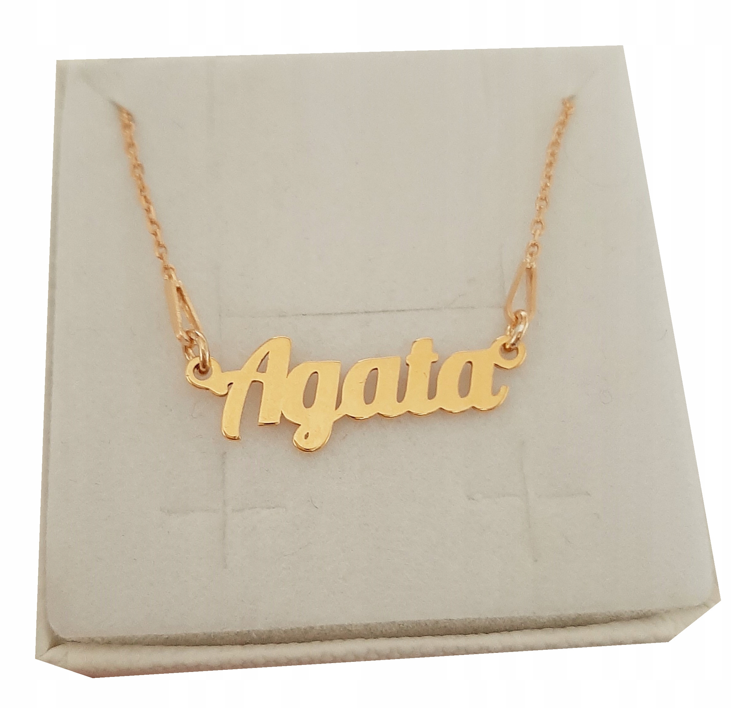 

Złoty łańcuszek z imieniem imię Agata srebro 925