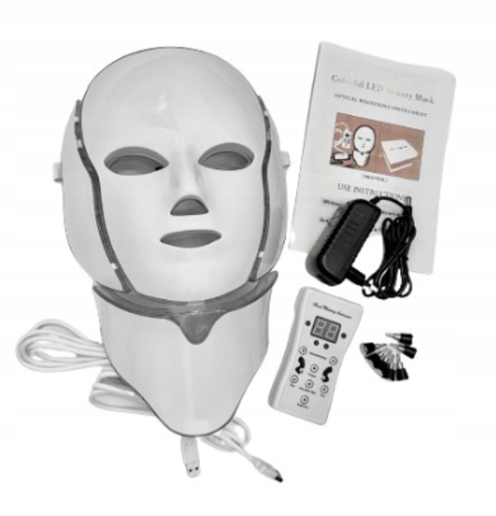 Maska Led Do Twarzy Szyi Upiększająca Liftingująca Qsky