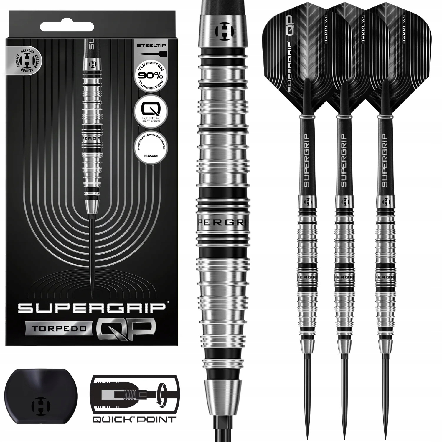 Lotki Rzutki Dart Harrows Supergrip Quick Point Torpedo 90% Wolfram 23g