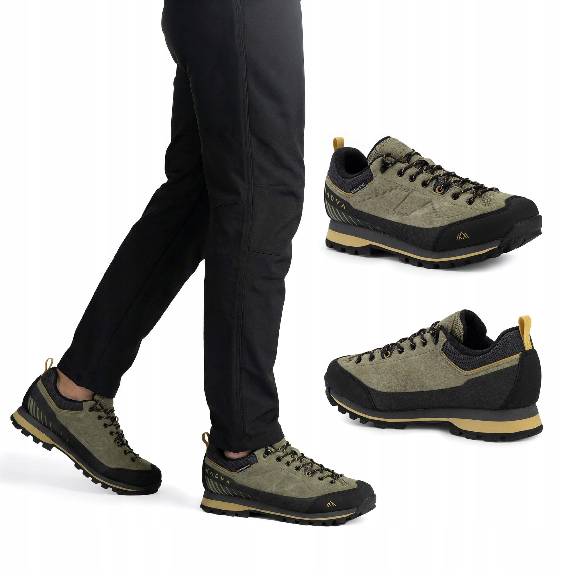 Buty trekkingowe męskie Kadva Nevra Wp niskie skórzane zielone 40