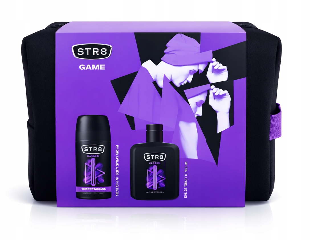 2x STR8 Game Zestaw Prezentowy Edt 100ml Dezodorant 150ml Kosmetyczka
