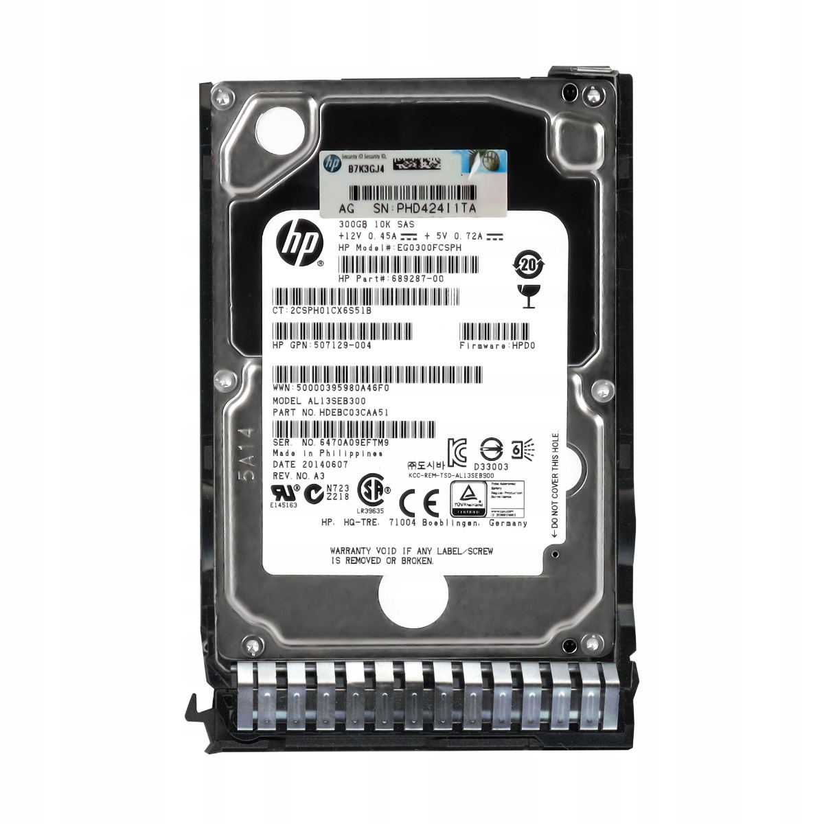 Hp 689287-001 653955 300GB 10K 64MB SAS-2 2.5" EG0300FCSPH