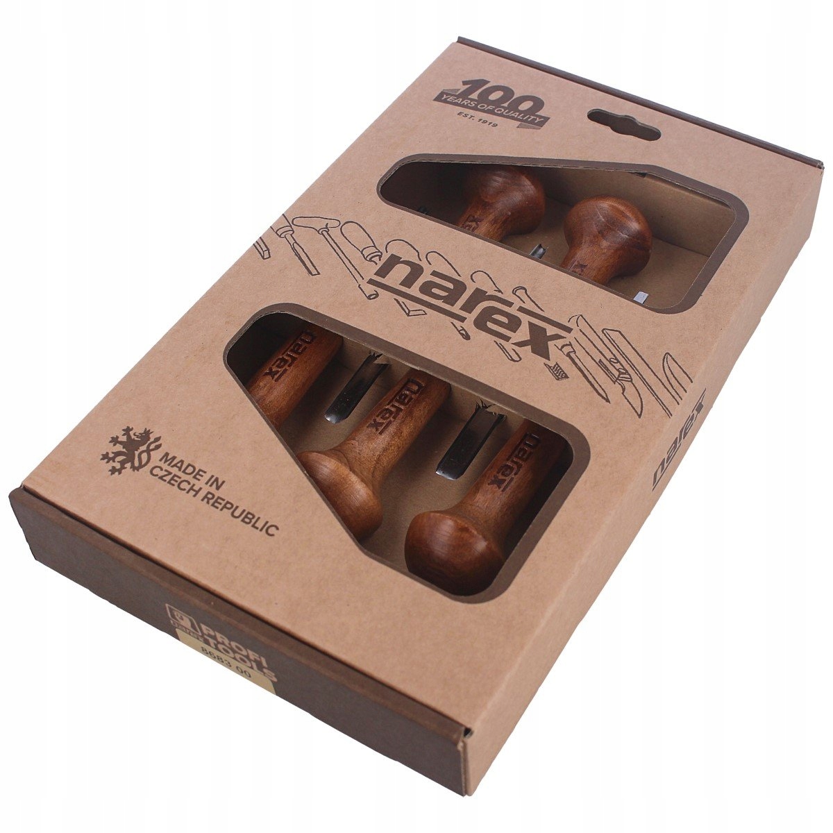 Zestaw dłut do linorytu i drzeworytu Profi 5 szt Narex 868300