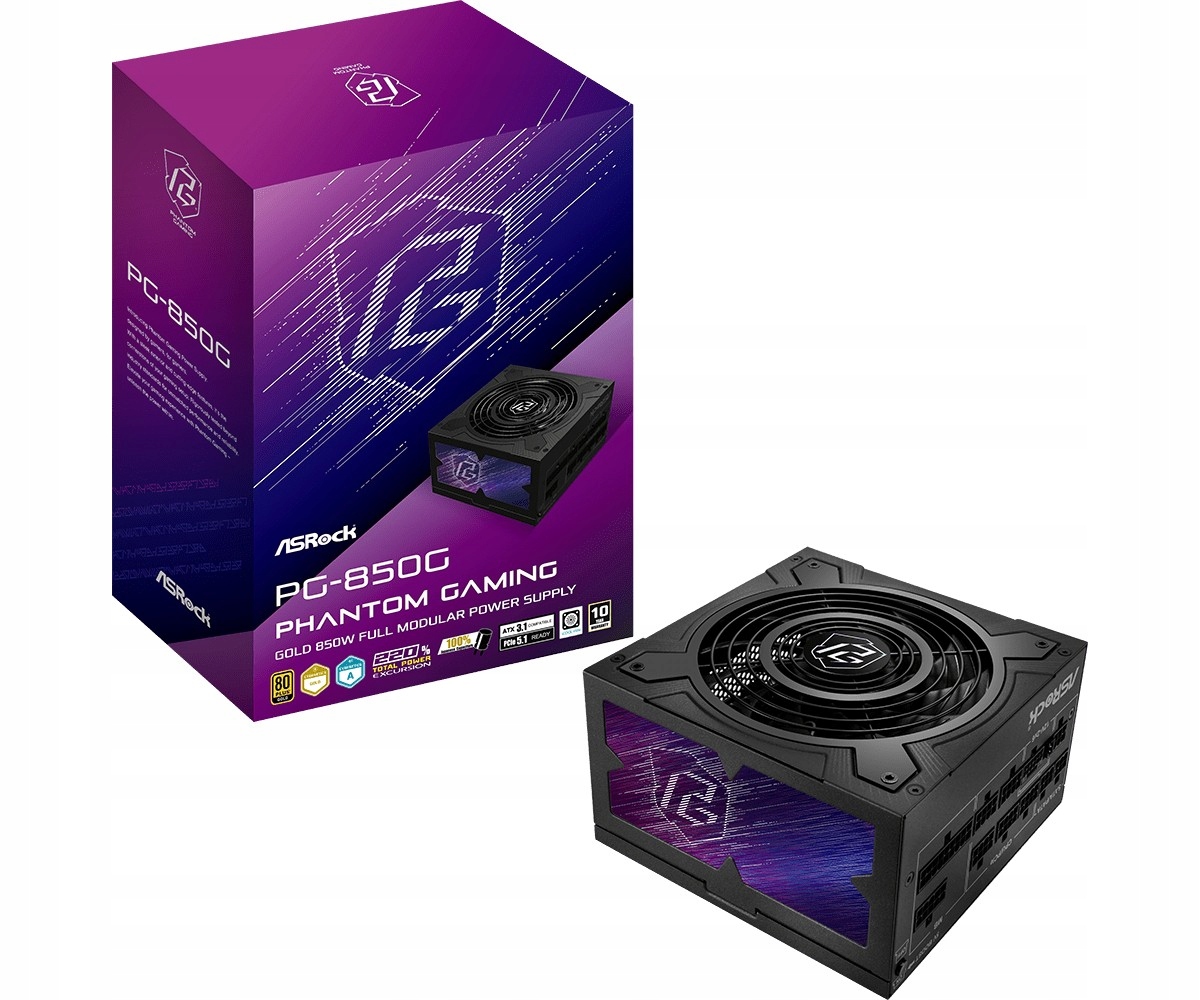 Asrock Modulární napájecí zdroj PG-850G 850W 80PLUS Gold