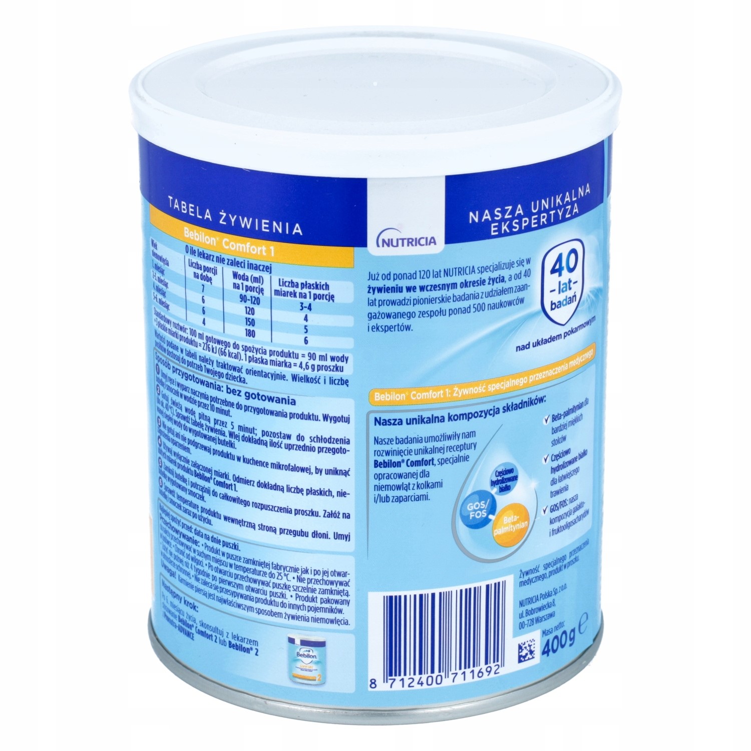 BEBILON Comfort 1 ProExpert preparat na kolki 400g Stan opakowania oryginalne