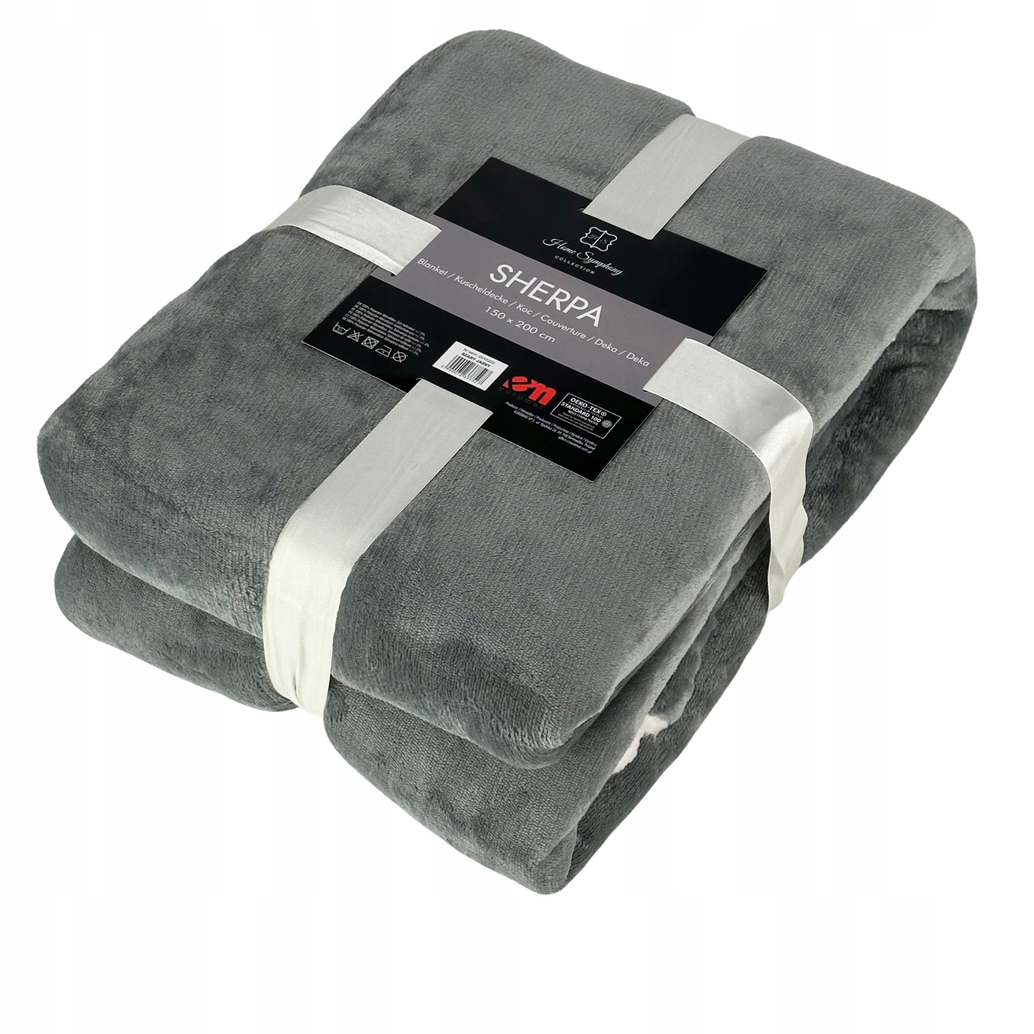 Deka na postel Sherpa 150x200 oboustranná, beránek, světle šedá