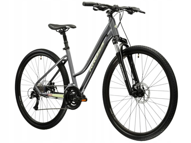 Rower trekkingowy Kross Evado 3.0 D19 28 cali damski Szaro-zielony
