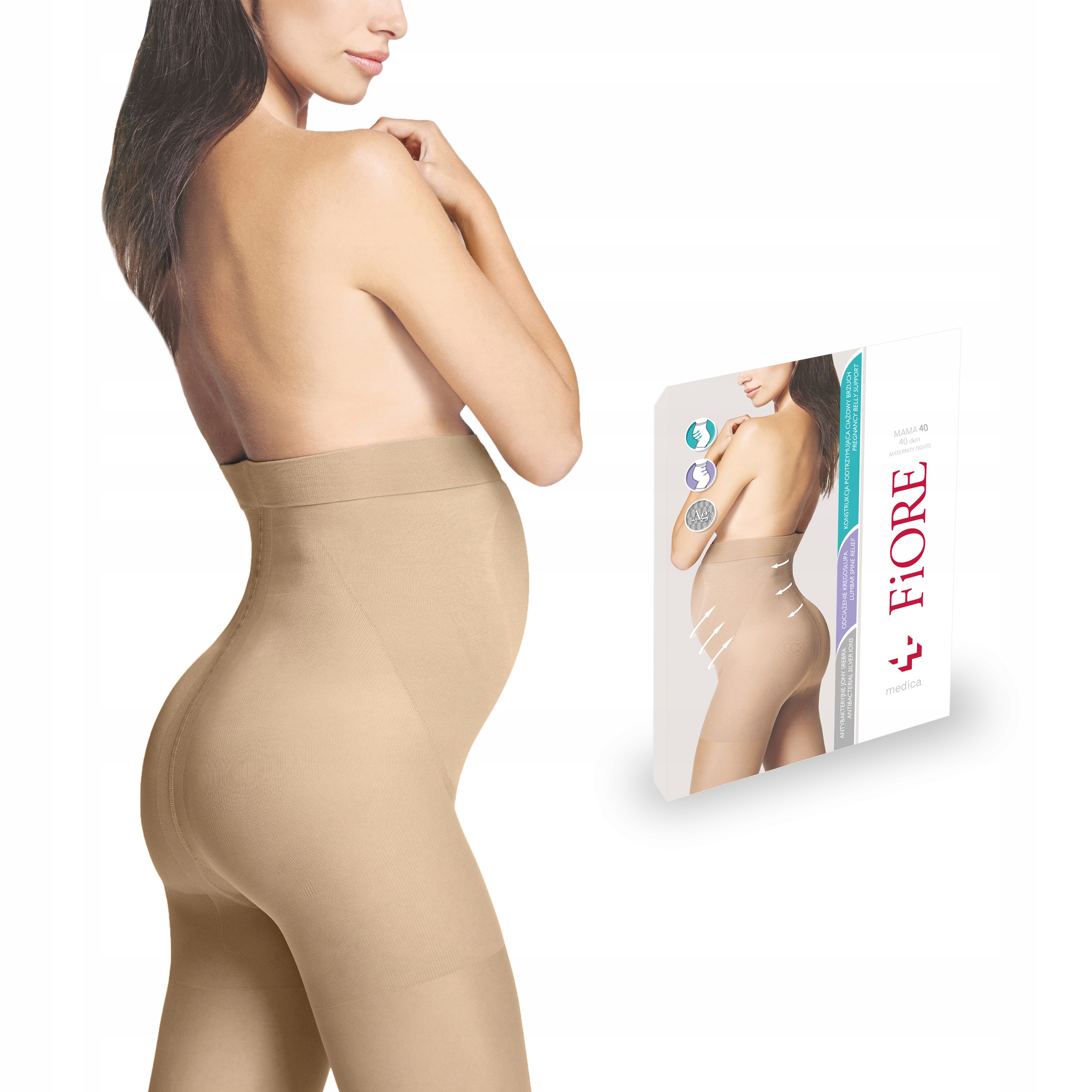 

Rajstopy ciążowe Fiore Mama 40 den Natural 4-L