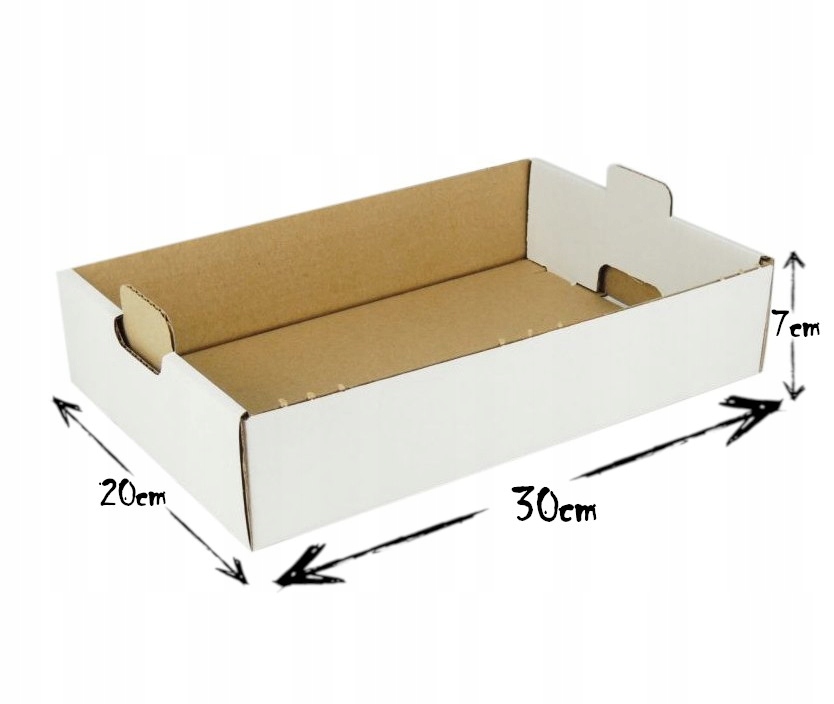 Karton Tacka Tekturowa 20x30x7 50sz PĄCZKI CIASTKA Kolor biały