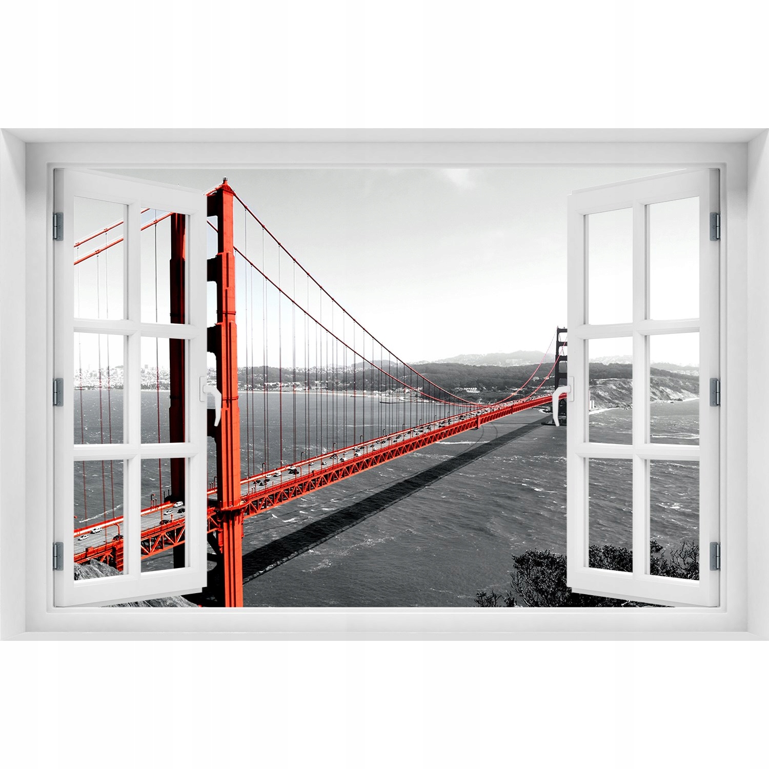 

Naklejka na ścianę 3D Okno Most San Francisco