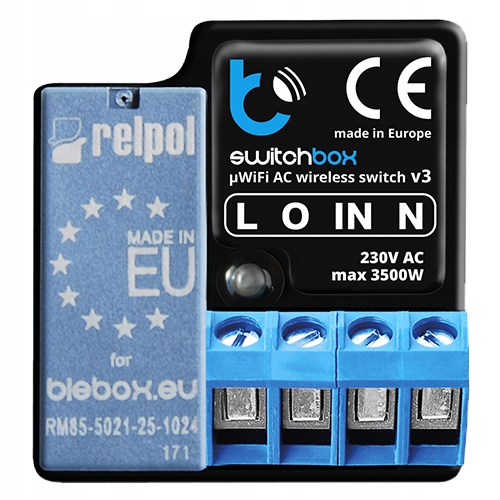 

Włącznik 1-kanałowy switchBox V3 230V WiFi Blebox