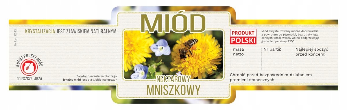 

Etykiety na miód mniszkowy (100szt) E242