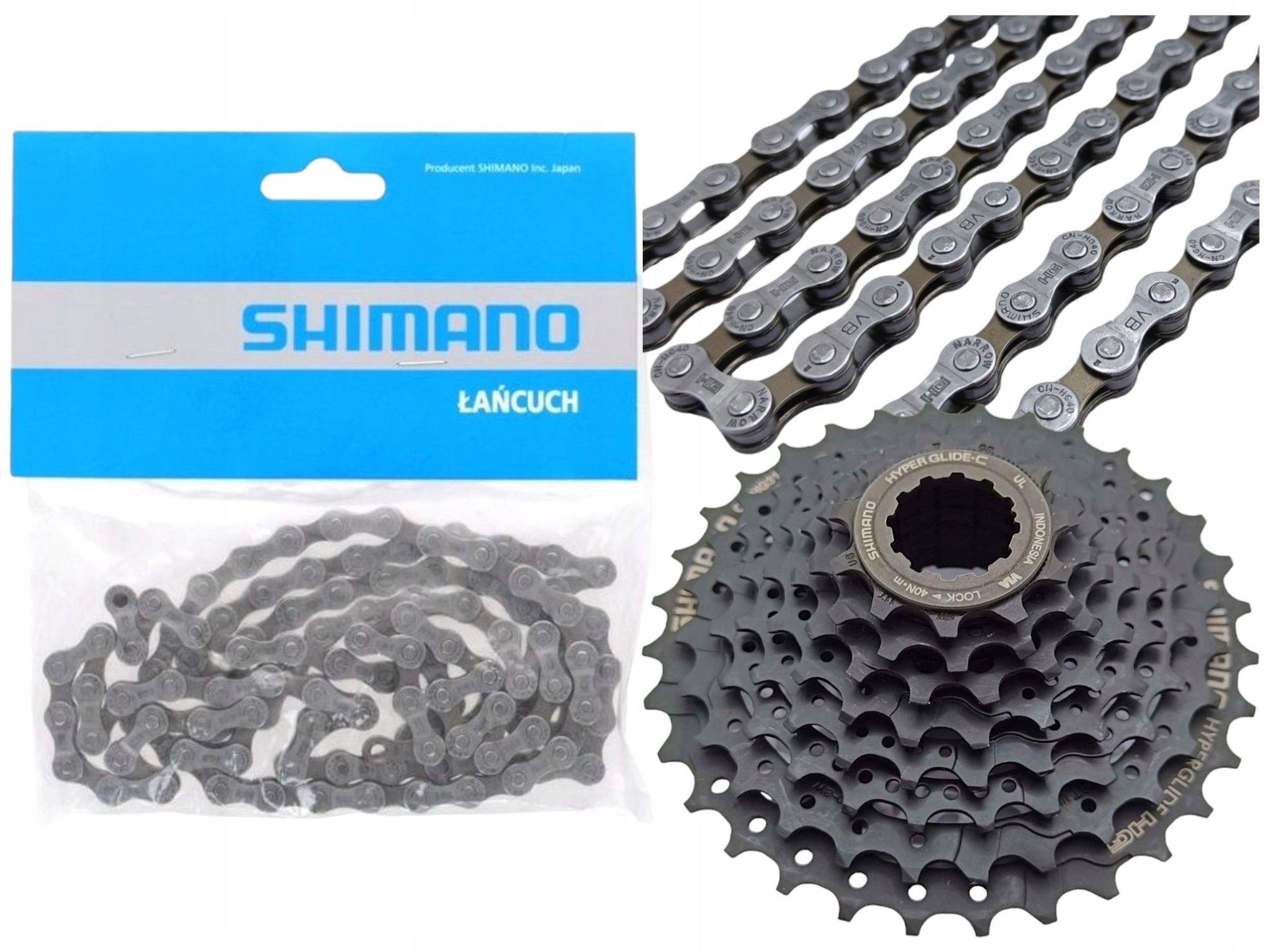 Kaseta Łańcuch Shimano 8 Rzędowa 11-32T HG-40 Zestaw