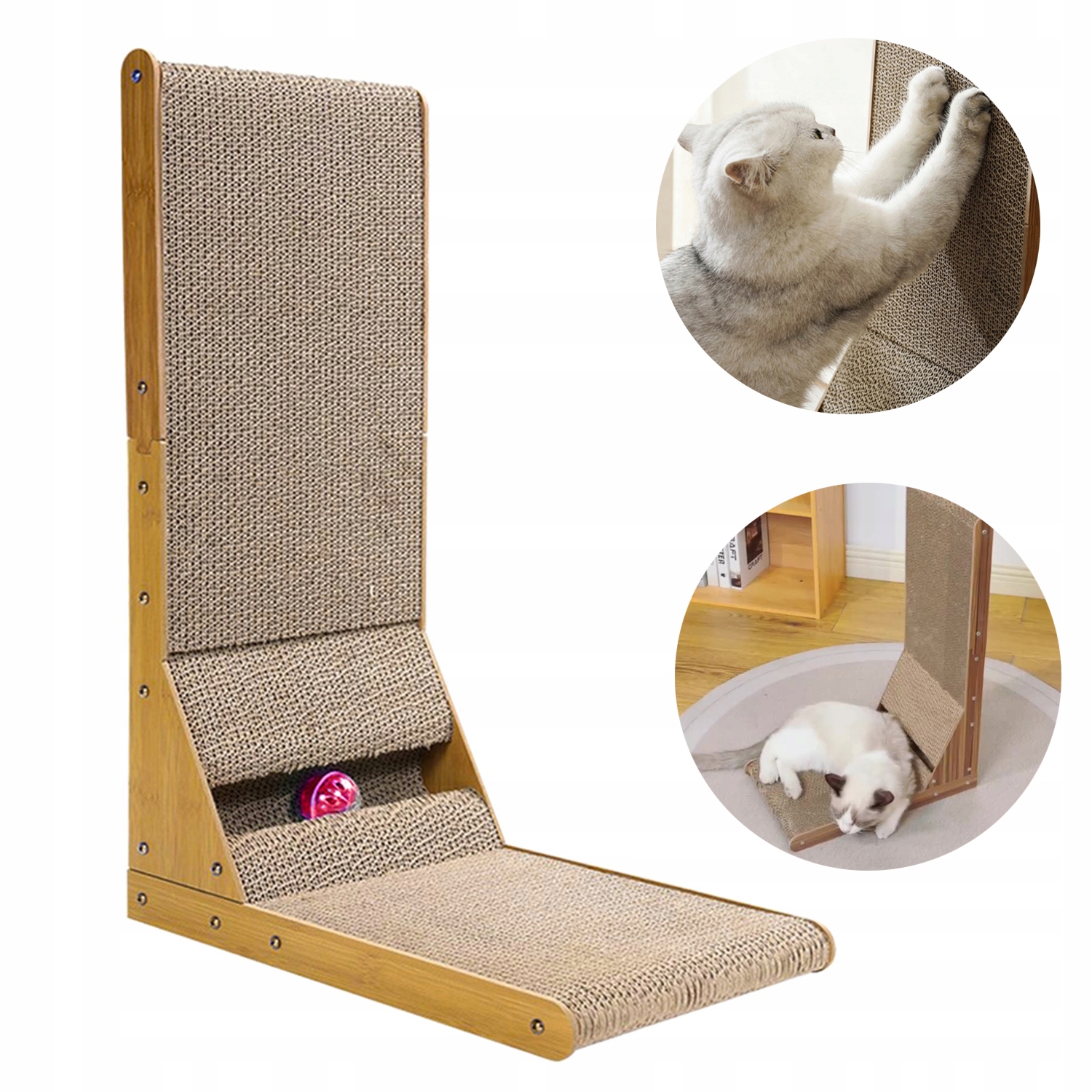 Levně Škrabadlo pro kočky ve tvaru L 2v1: Odolné proti opotřebení a šetří místo