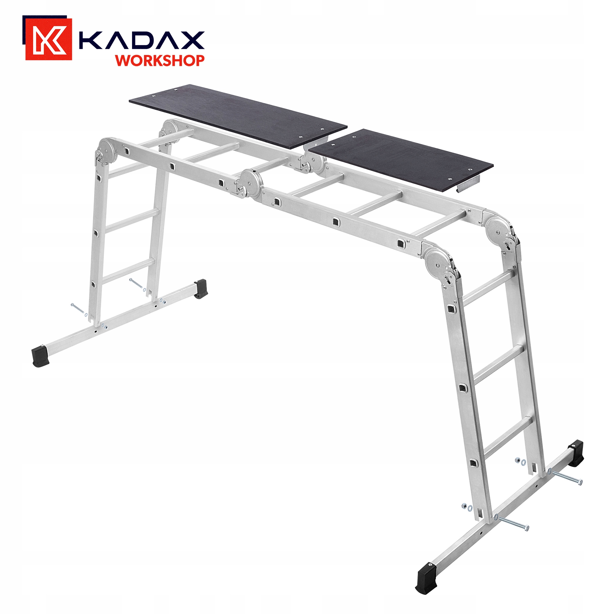 DRABINA ALUMINIOWA PRZEGUBOWA 4x3 ROZKŁADANA PRZYSTAWNA PODEST 150kg Liczba szczebli 12