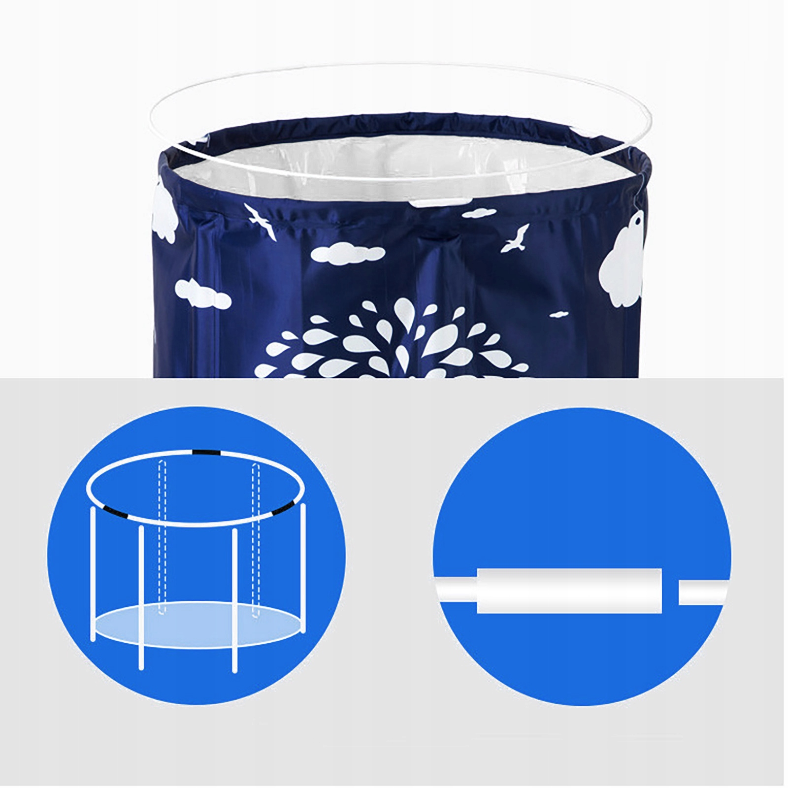 2024 WANNA WANIENKA SKŁADANA PVC DOROSŁYCH 70x65CM SPA Marka Sinbide