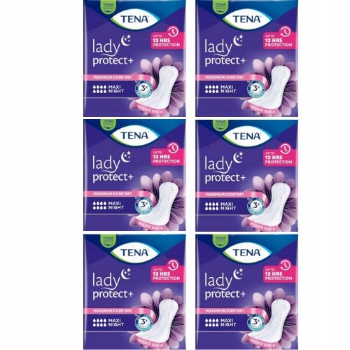 Tena Lady Protect+ Maxi Night wkładki urologiczne Zestaw 6x 12 sztuk