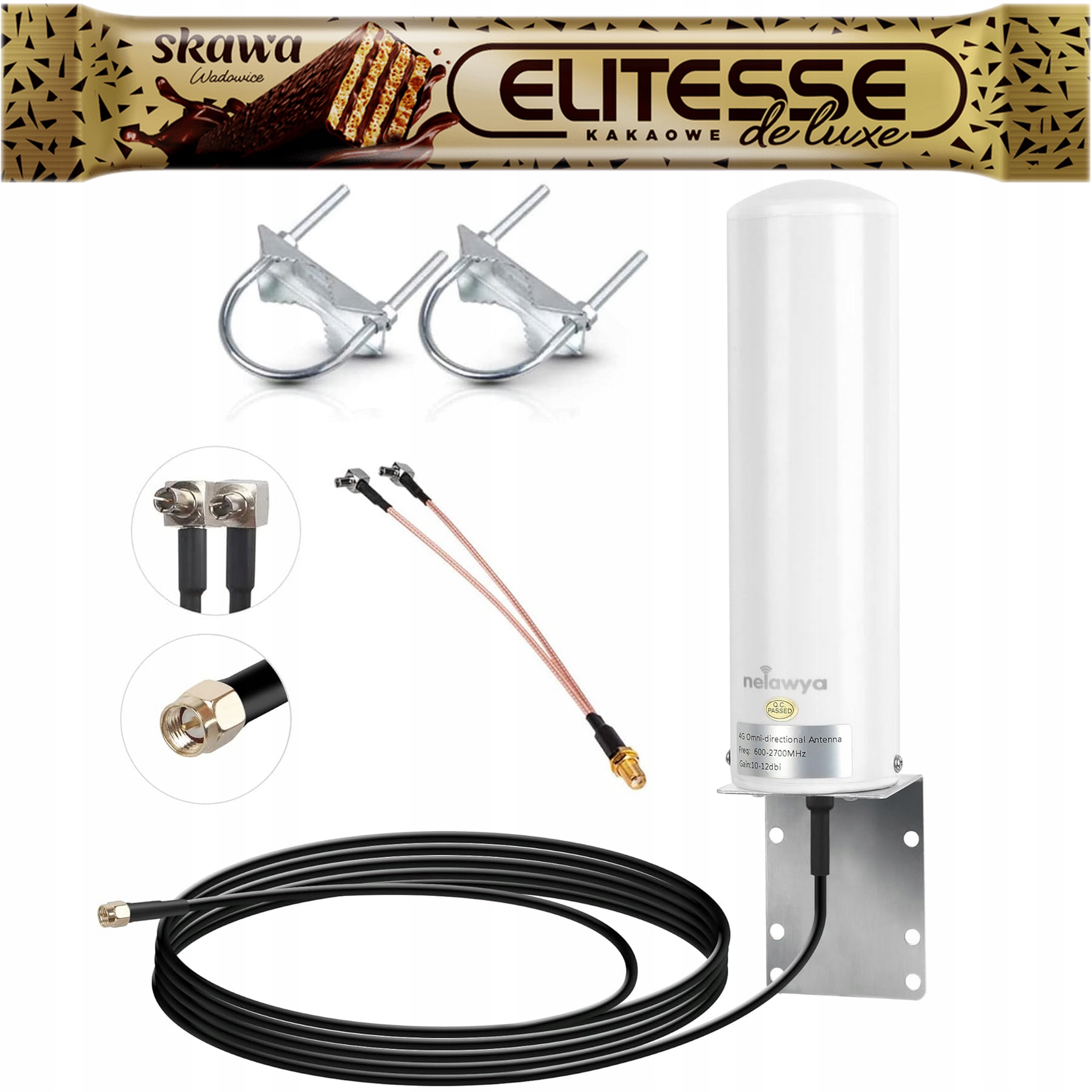 Nelawya Venkovní síťová anténa 4G Lte High Gain 10-12 dBi M1 MR1100