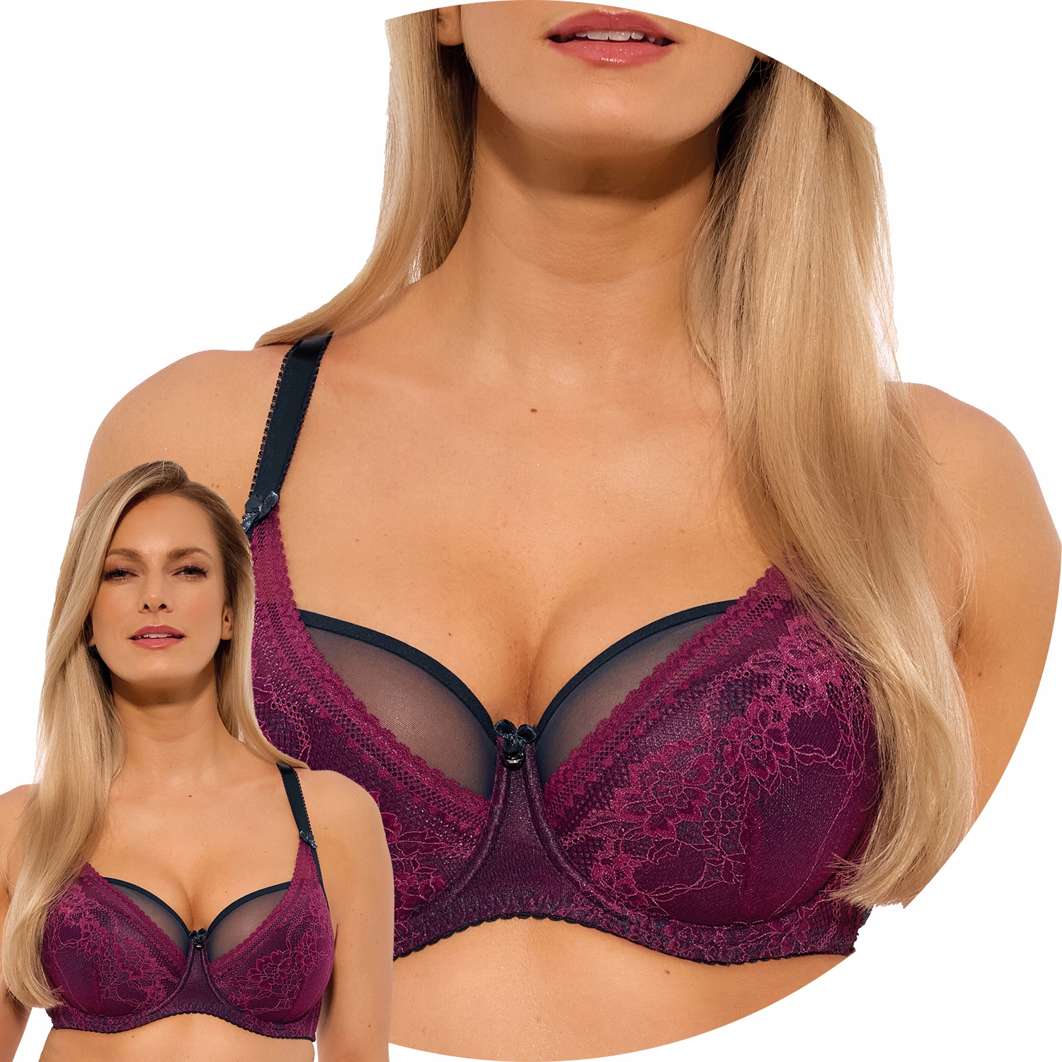 Gaia 1257 Else Polovyztužená podprsenka Semi Soft mořská-fuchsiová 70J