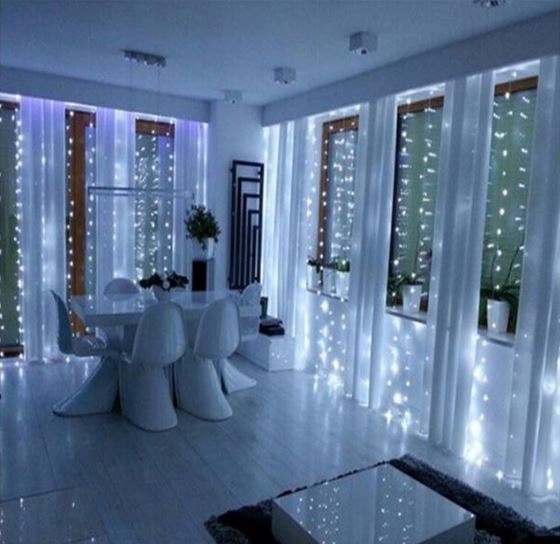 LED ŠVIESOS UŽDUOTŲ LAIDAS NUOTOLINIO VALDYMAS 3x2m COOL WHITE Sferos skersmuo 1 cm