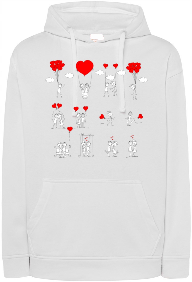 Valentýnská Mikina s potiskem Love Story r.XS