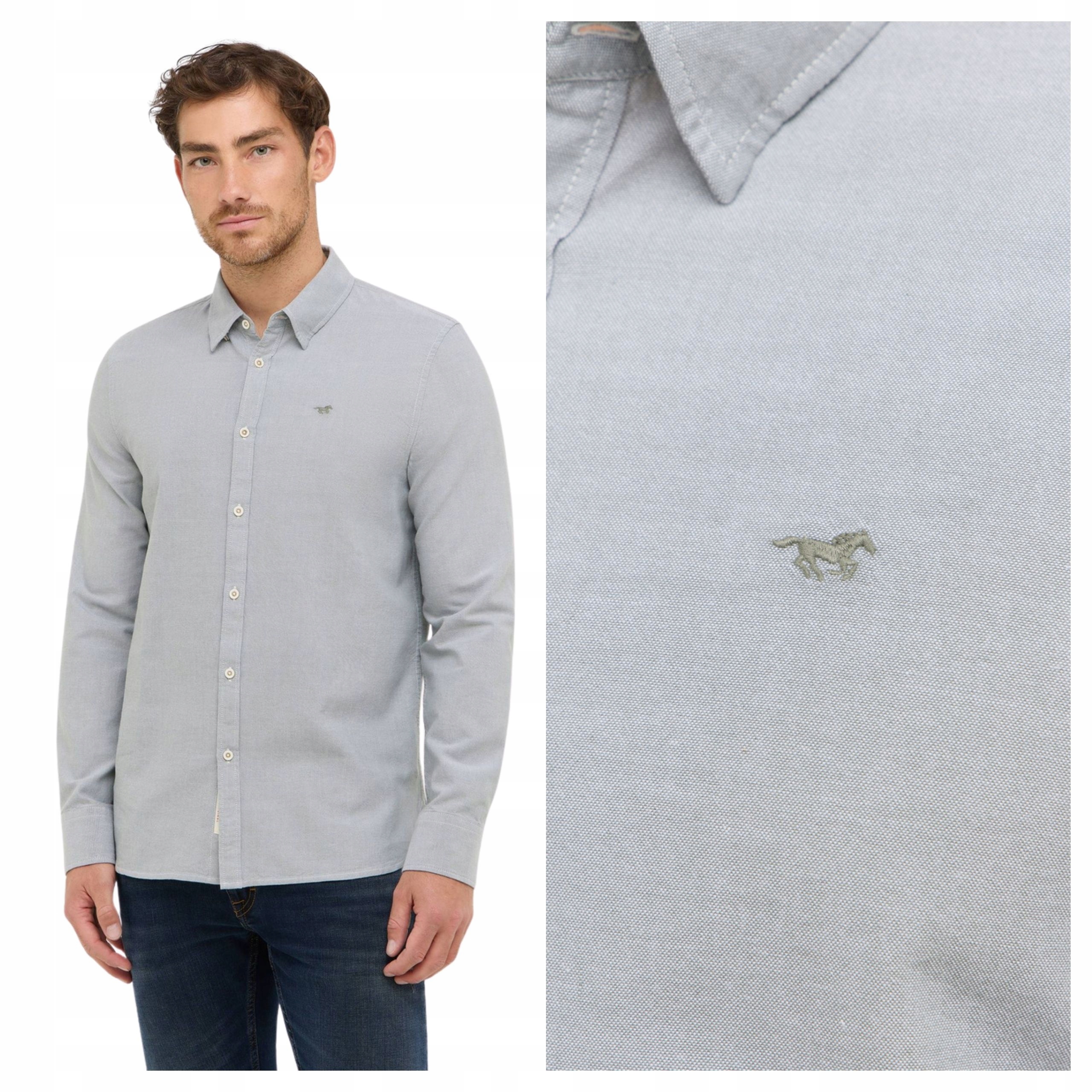 Pánská košile Mustang Edinburgh Bavlněná Zelená Regular 3XL