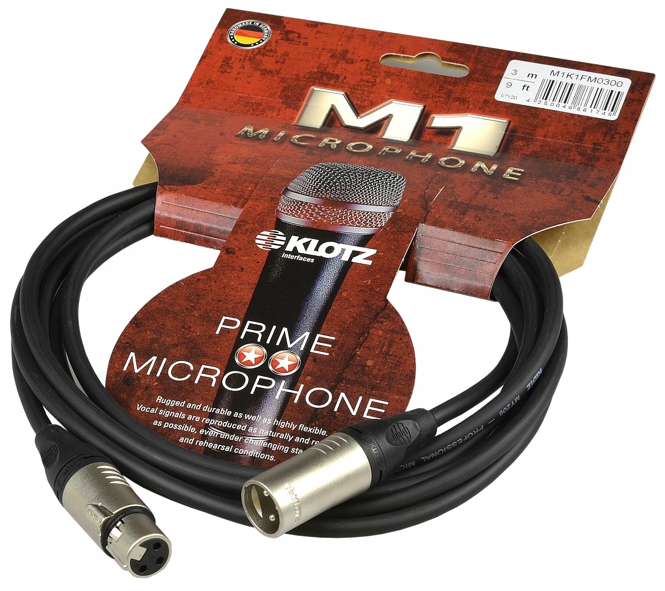 KLOTZ M1 Kabel mikrofonowy XLR Cannon PRIME 3m