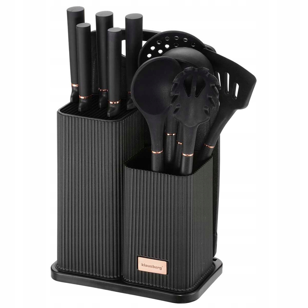 Sada Nožů A Kuchyňského Náčiní S Deskou Ve Stojanu Klausberg KB-7835